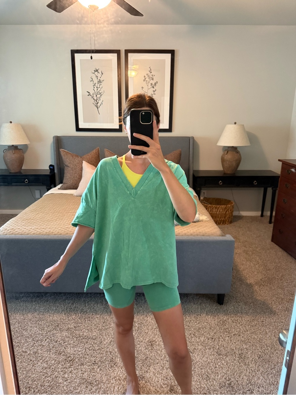 Green Two-Piece Matching Lounge Set